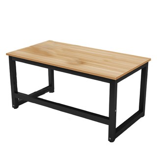 木質桌面標準書桌，學生辦公桌，簡約設計，經濟實惠, 100cm方管桌淺胡桃+黑架(一張訂單限一張)