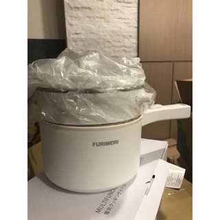 日本FURIMORI 富力森 陶瓷釉不沾內膽2L多功能快煮鍋FU-EH217W(附萬用蒸籠)