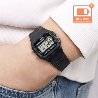 카시오 빈티지 레트로 방수 디지털 군대 남성 시계 + 배터리 바우처