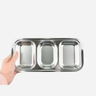 무광 스테인레스 3구 간식접시 분리 보관 조카선물