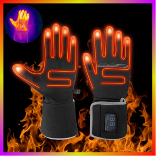 [최신형] 히트맨 손가락 끝까지 따뜻해지는 25단 온도 조절 배터리 충전식 휴대용 겨울철 초경량 방풍 발열장갑