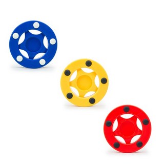 【D.L.D】多輪多 直排輪曲棍球餅 三入一組 (顏色隨機出貨), 1個, 紅、黃、藍