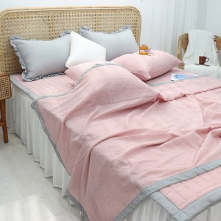이즈베딩 마이크로 선염 린넨 마 워싱 여름 홑이불, 핑크