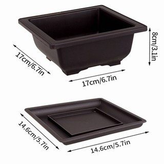 분재 모조 풍경 야외 식물 PARA 정원 냄비 용 직사각형 MACETAS 보라색 점토 화분 PLANTAS, Square L with tray