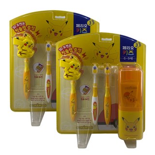 페리오 키즈 피카츄 칫솔세트 (6~9세) 2개, 2세트