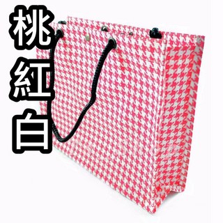 【Ts Shop】(L)千鳥紋台灣製尼龍編織大包 手提肩背包 補習袋 耐重環保收納袋
