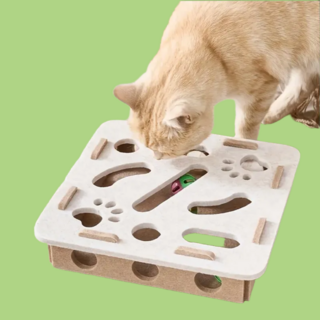 J9 고양이 분리불안 장난감 퍼즐상자 분리불안해소, 1개, 베이지