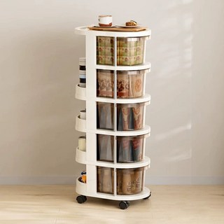 FONOW 틈새수납장 이동식 수납 카트 주방 침실 욕실 다용도수납트롤리, 5단, 브라운