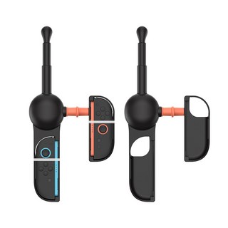 【GS 3C】 NS Switch 1/2代 Oled Switch2 體感 仿真 釣竿 釣魚遊戲 王牌釣手 釣魚明星 專用 搖桿 配件, 黑色, 1個, Switch2代-雙手把(1入)