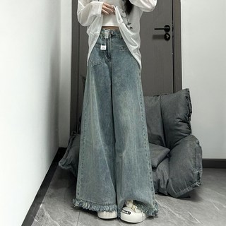 지디오 여성 와이드 청바지 데님 팬츠 부츠컷 루즈핏 간절기 하이웨스트 워싱 봄 가을 여자 긴바지