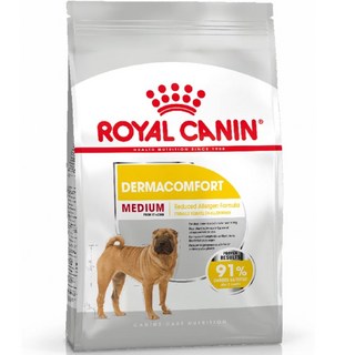 ROYAL CANIN 皇家犬糧 DERMACOMFORT 皮膚舒適中型成犬配方，減少過敏，呵護皮膚健康，適用於11-25公斤犬隻, 12kg, 1個, DMM 皮膚保健中型