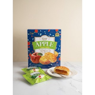KJ Selest 韓國樂天 蘋果夾心派 點心餅乾 單片, 1個