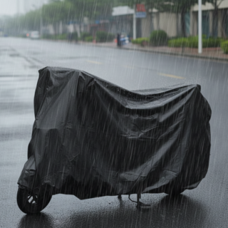 프토 빗물완벽차단 스크래치방지 오토바이 방수 커버, 블랙