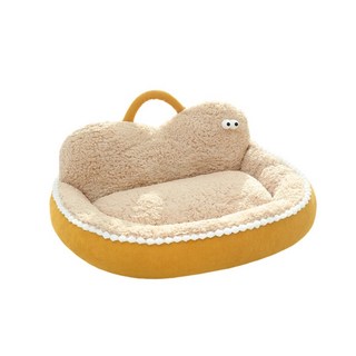 고양이 힐끗 구름방석 폭신한 침대 장난감 강아지 반려묘 반려견, 1개, 옐로우