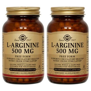 SOLGAR 左旋精胺酸素食膠囊 500mg, 100顆, 2罐