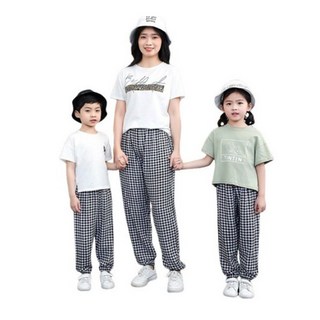 親子綿綢防蚊褲 FS0025 輕薄透氣 格紋防蚊褲 親子裝