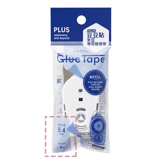 PLUS 米豆豆豆貼 膠帶 - 6mm x 8m 雙面膠帶, 1個, 內帶-米豆TG-1920R-8.4mm