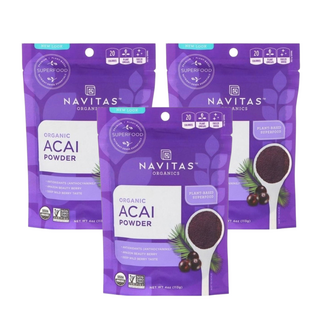 Navitas Organics 巴西莓粉 植物性超級食物 冷凍乾燥 富含花青素 113克 3入組, 113g, 3個