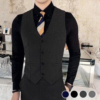 고급 남성 베스트 정장조끼 빅사이즈 브이넥 턱시도조끼