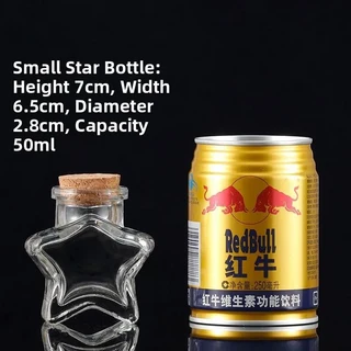 쿠쿠스토어 창의적인 DIY 투명 유리 별 소원 병 행운의 종이 드리프팅 홈 장식 오너먼트, 02 스몰 사이즈 다섯개 별