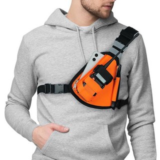 유니버설 라디오 가슴 하네스 전술 조끼 나일론 군용 리그 팩 파우치 홀스터 워키 토키 블랙 1개, 01 Orange × 1개, 한개옵션1