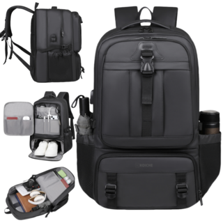 코이체 확장형 출장 여행용 노트북 백팩 신발 분리수납 방수 가방