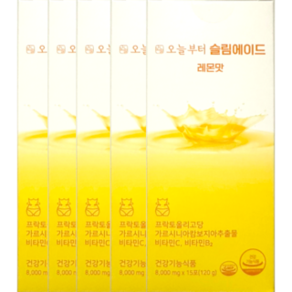 오늘부터 슬림에이드 레몬맛 8000mg x 15포 x 5박스 75일분, 120g