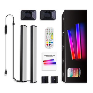 台灣出貨 幻彩落地燈 氣氛燈 電競 北歐落地燈 小夜燈 音樂律動 裝飾燈 拾音燈 節奏燈 牆角燈 led 房間氛圍燈, 30公分2隻＿桌面氣氛燈