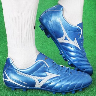 미즈노 인조잔디 축구화 모나르시다 네오 3 셀렉트 AG 인조잔디용 블루-화이트 로고