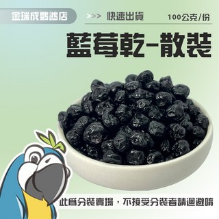金瑞成鳥園 美國野生藍莓 台灣製 散裝零秤鳥飼料 點心 零食 獎勵 小型鳥 中小型鳥 中型鳥 中大型鳥, 1個, 散裝100克