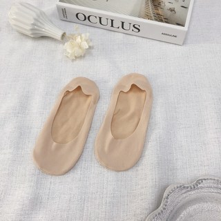 HanVo 輕甜馬卡龍色系冰絲隱形襪，百搭基本款，橡膠防滑透氣冰絲短襪，舒適女襪，多色可選