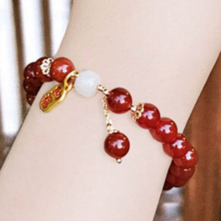 (마노석) 합격 기원 옥장식 염주 팔찌 불교 용품, 1개