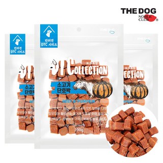 더디앤씨 강아지 간식 져키 200g, 소고기 + 단호박 혼합맛, 3개