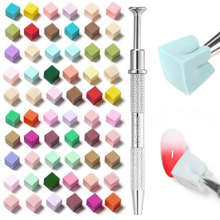 비틀스 네일 아트 펜 브러시 5pcs 라이너 브러시 세트 긴 선용 페인팅 도팅 드로잉 도구 세부 사항 세밀한 사이즈 7/11/15/20/25mm 여성용 선물, 8 88PCS Nail Sponges for Ombre