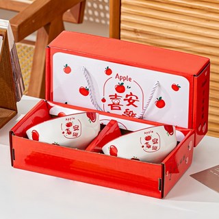 陶瓷碗筷禮盒套裝 開業禮物/客戶伴手禮 家用碗禮品, 蘋安喜樂-2碗【50套/箱】, 1個