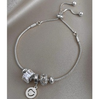 愛心幾何吊墜可調節手鍊