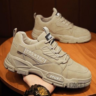 【台灣出貨＆TH潮鞋】2024春季新款透氣防水勞保鞋男士工地上班工裝鞋厚底運動板鞋潮鞋