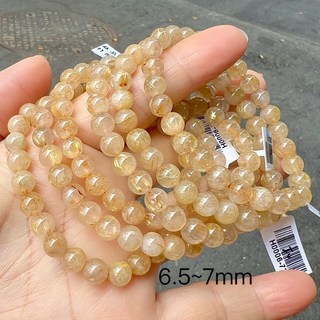 亮晶晶天然鈦晶手鍊 6.5-7mm 招財鈦晶手鍊 男女款