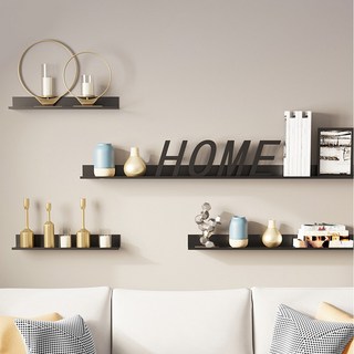 에브리윅 무타공 인테리어 일자 벽선반 장식장 선반, 블랙, 1단