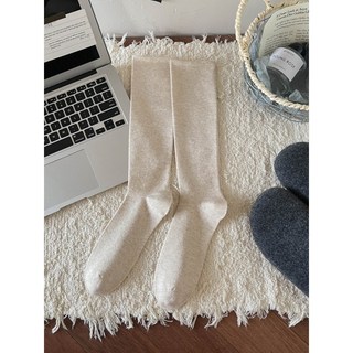 愛搭 素色顯瘦高筒小腿襪