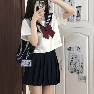 白黑三本JK制服裙基礎款正品水手服不良日系學院風套裝短袖長裙女