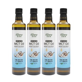 【iSSana 愛善那】MCT油 (新鮮椰子油來源), 4個, 500ml