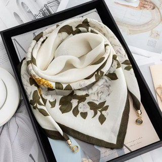 新款保暖磁吸扣三角絲巾棉圍巾 春秋冬洋氣百搭圍脖方巾披肩