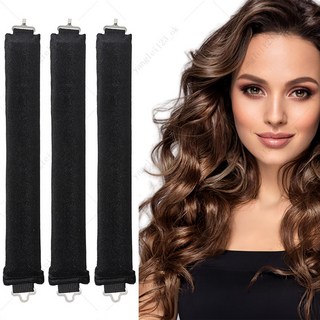 懶人睡眠捲髮神器 海綿無熱捲髮棒 捲髮尾 免燙定型 大波浪 睡覺捲髮器, 1個, 黑色一根裝