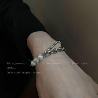 全店折扣 珍珠超仙鈦鋼不掉色手鍊ins小衆設計女閨蜜學生氣質冷淡風手飾