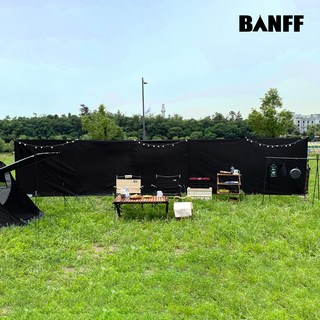[업체배송] 다용도 캠핑 윈드스크린 바람막이 투명창, 블랙[CE134], 1개