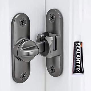 리빙아이 무타공 잠금장치 미닫이 여닫이 겸용 오도시 걸고리 걸쇠 잠금고리 다크그레이, 1개