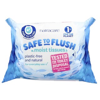 Natracare Safe to Flush 물티슈 티슈 30장, NatracareSafetoFlush물티슈티슈30장, 1개