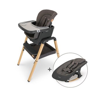 TUTTI bambini NOVA安撫躺椅高腳餐椅組-橡木灰, 橡木灰