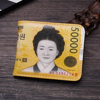 5만원권 디자인 반지갑 지폐 카드 지갑 T-2039